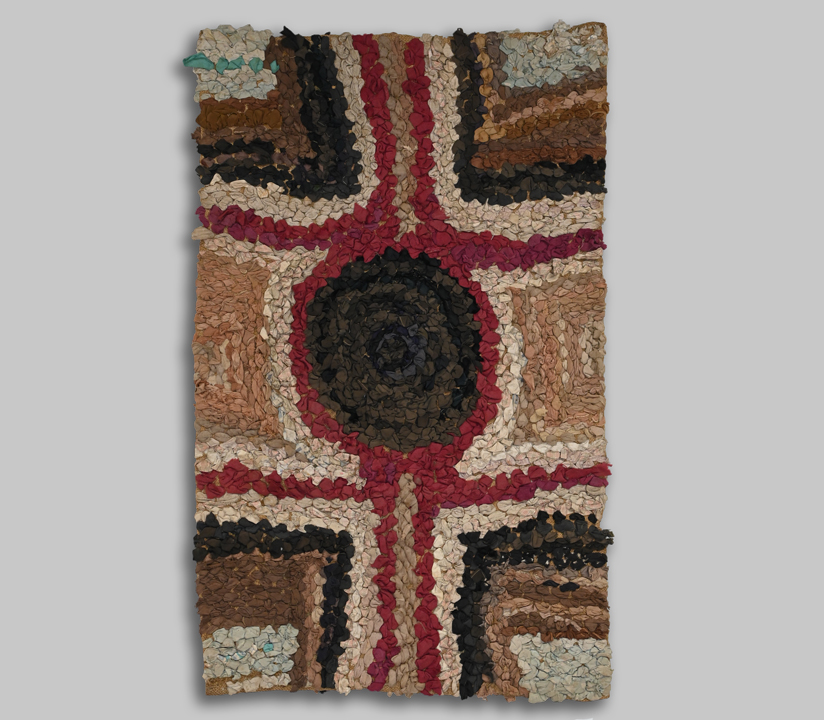 BTG84 African American Folk Art Hooked Rug