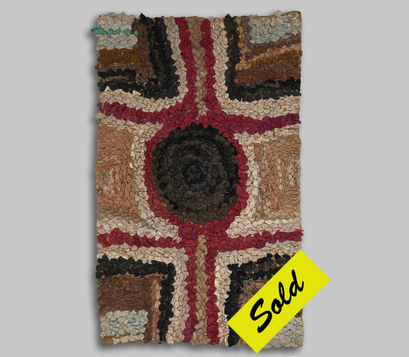 BTG84 African American Folk Art Hooked Rug