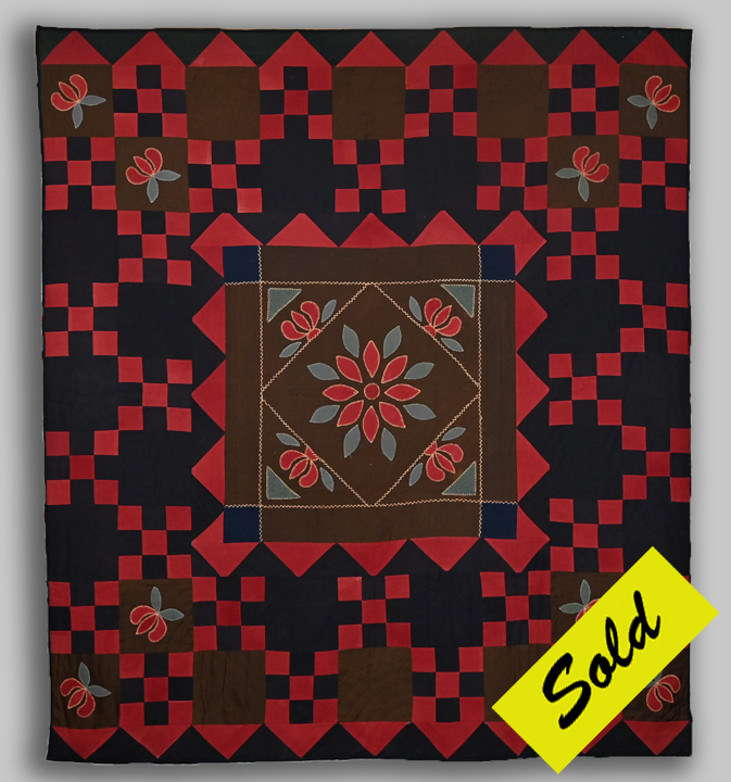 Q8918 Original Whimsical Center Medallion with Nine Patch Quilt