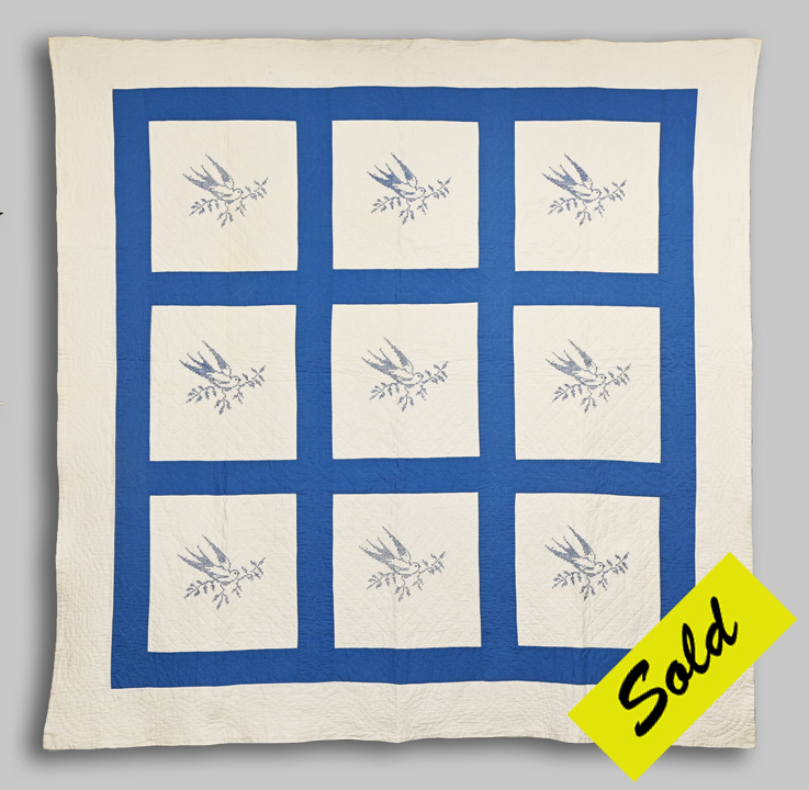 Q9265 Blue Bird of Happiness Quilt