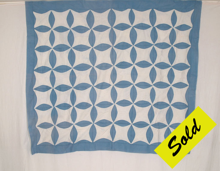 QT216 Blue & White Lemon Peel Quilt Top