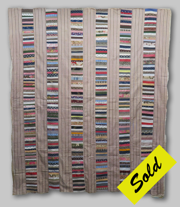 QT23 Roman Bars on Chinese Coin Quilt Top