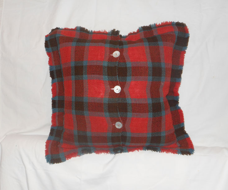 UF115 Plaid Homespun Wool Pillow