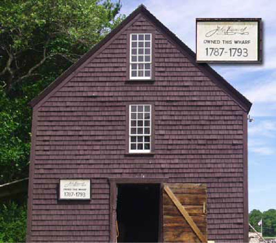 An image of a warehouse used by John Hancock, in York, Maine.